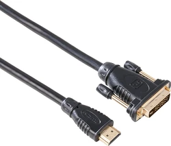 Hama 34033 HDMI Fiş - DVI Fiş 2m Altın Uçlu Çevirici Kablo