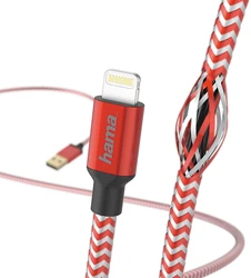 Hama 178298 1.5m Reflective Apple Lightning USB Kablo – Red