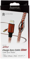 Hama 178298 1.5m Reflective Apple Lightning USB Kablo – Red