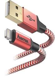 Hama 178298 1.5m Reflective Apple Lightning USB Kablo – Red