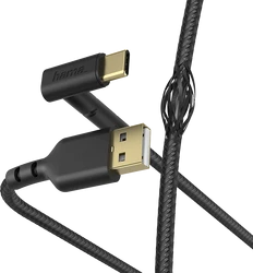 Hama 187213 1.5m USB-C - USB-A Stand Şarj/Data Kablo – Siyah